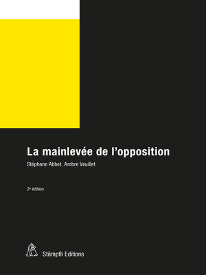 cover image of La mainlevée de l'opposition